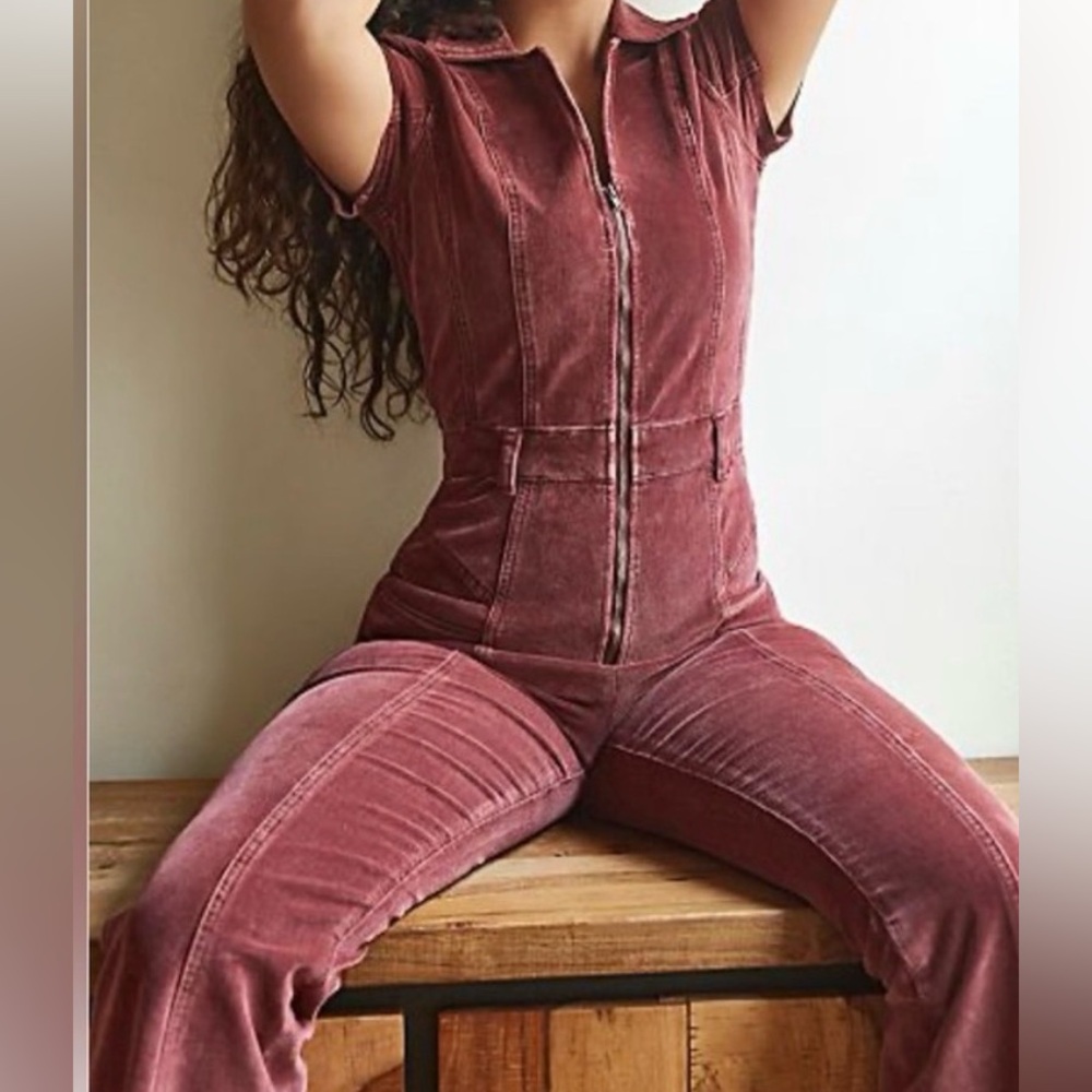 Free People Velvet Jumpsuit